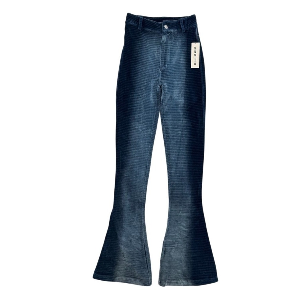 Nice Knits Pants Womens Small Flare Corduroy Knit Stretch High Rise Soft NWT‎